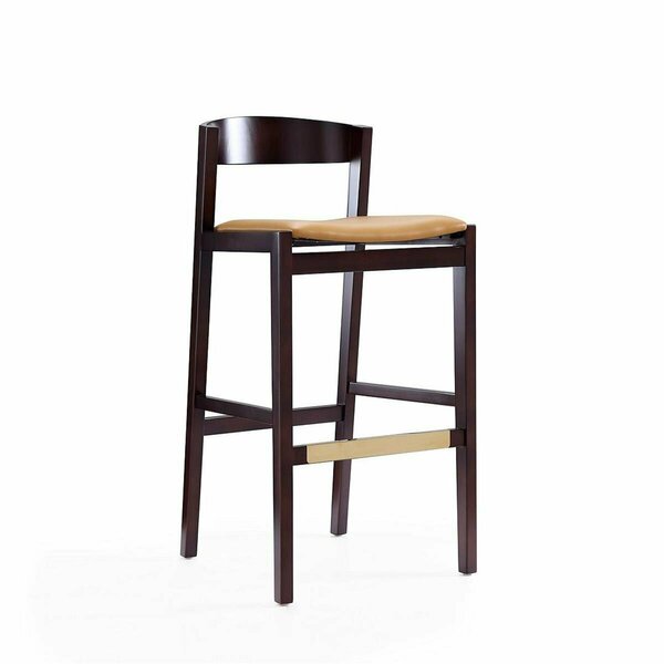 Celebracion Klismos Camel & Dark Walnut Beech Wood Barstool 40.75 x 20 x 20.5 in. CE1818720